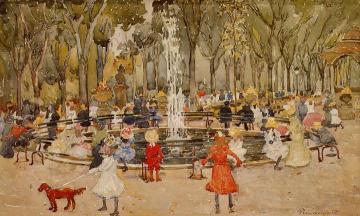In Central Park, New York Artwork by Maurice Prendergast