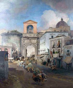 Going To Market Artwork by Oswald Achenbach