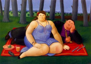 Picnic Artwork by Fernando Botero