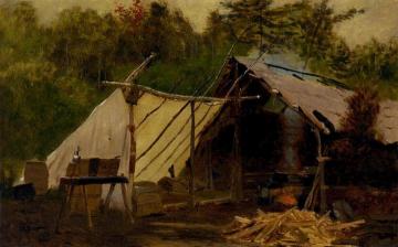 Camp in the Maine Woods, No. 3 Artwork by John George Brown