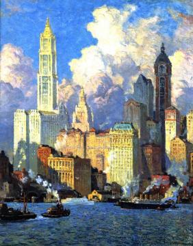 Hudson River Waterfront Artwork by Colin Campbell Cooper