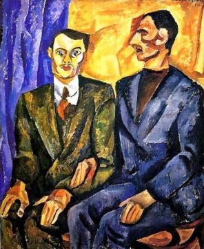 Portrait of Denike and Pokrovsky Artwork by Pyotr Konchalovsky