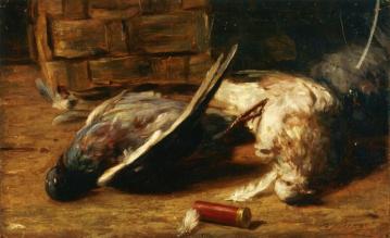 Still Life with Pigeons Artwork by Bartolomeo Bezzi