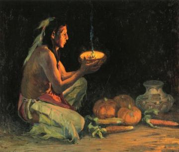 Thanksgiving Ceremony Artwork by E. Irving Couse