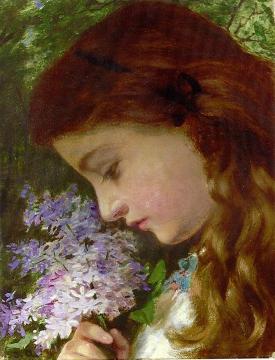 Girl with Lilacs Artwork by Sophie Anderson