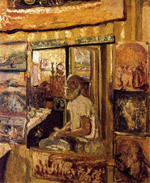 Self-Portrait in the Dressing-Room Mirror Artwork by Edouard Vuillard