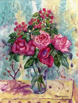 Small Vase of Roses Artwork by Henri Manguin
