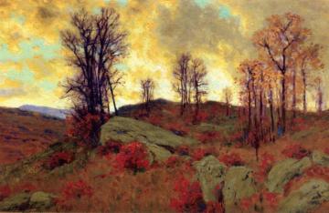 An Autumn Hillside Sunset, Edge of Middle Park, Colorado Artwork by Charles Partridge Adams
