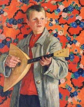 Balalaika Player Artwork by Nikolai Petrovich Bogdanov-belsky