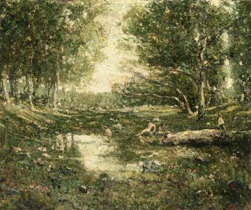 Bathers, Woodland Artwork by Ernest Lawson