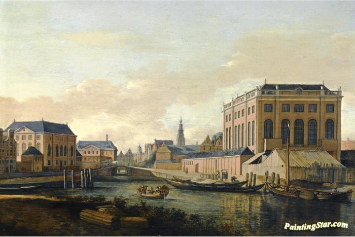 Amsterdam, A View Of The Portuguese And The Grote Synagogue Artwork by Gerrit Adriaenszoon Berckheyde