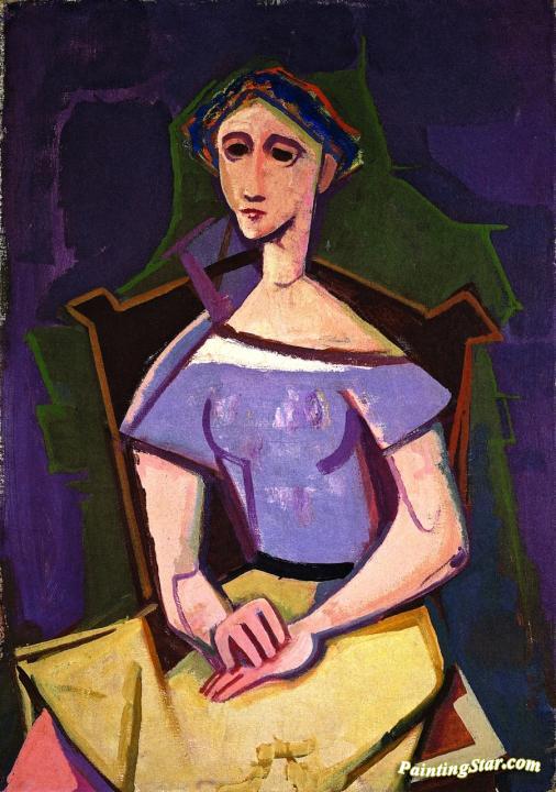 Seated Woman Artwork by Karl Hofer