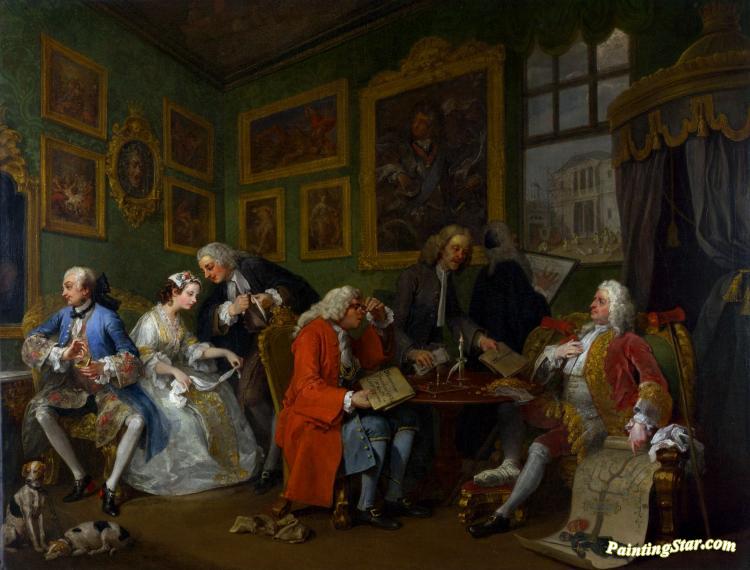 Marriage A La Mode: The Marriage Settlement Artwork by William Hogarth