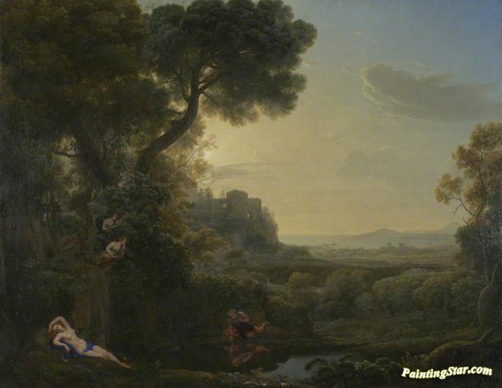 Landscape with Narcissus and Echo Artwork by Claude Lorrain