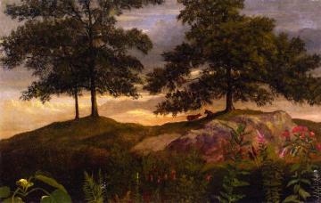 Landscape with Cows Artwork by Albert Bierstadt