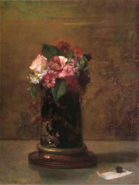 Flowers in a Japanese Vase Artwork by John La Farge