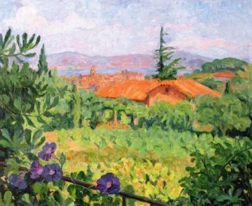 Red Roofs At Saint-tropez Artwork by Blanche Augustine Camus