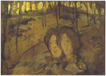 Femmes dans un bois Artwork by Piet Mondrian