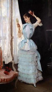 Aline At Her Toilette Artwork by Raimundo de Madrazo y Garreta