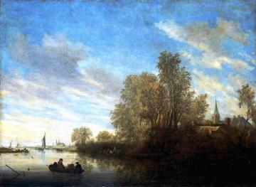 River View near Deventer Artwork by Salomon van Ruysdael