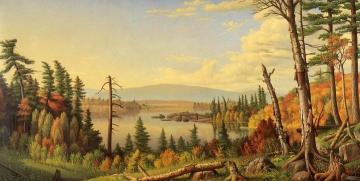 Raquette Lake From Woods Clearing, Adirondacks, N. Y. Artwork by Levi Wells Prentice