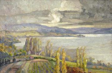 Landscape of Northern Greece (possibly Chalkidiki) Artwork by Konstantinos Maleas