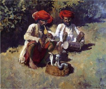 The Snake Charmers, Bombay Artwork by Edwin Lord Weeks