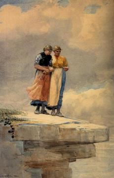 Looking over the Cliff Artwork by Winslow Homer