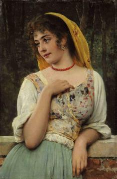 A Pensive Beauty Artwork by Eugen Von Blaas