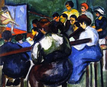 School of Painters Artwork by Vilmos Perlrott-Csaba