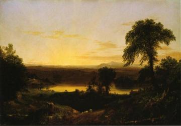 Summer Twilight: A Recollection Of A Scene In New England Artwork by Thomas Cole
