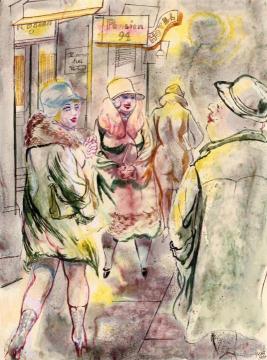Street Scene, Berlin Artwork by George Grosz
