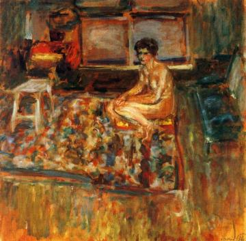 Nude on an Orange Rug Artwork by Edouard Vuillard