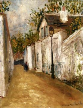 The Rue Saint-Vincent and a Thatched Roof House in Montmartre Artwork by Maurice Utrillo