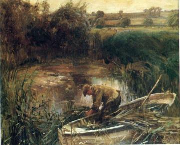 Cutting Reeds Artwork by Sir Alfred James Munnings