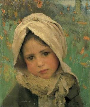 A Little Child Artwork by Sir George Clausen