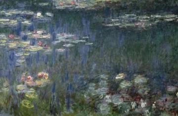 Green Reflection (left Half) Artwork by Claude Oscar Monet