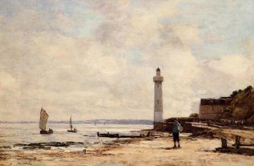 The Honfleur Lighthouse Artwork by Eugène-Louis Boudin