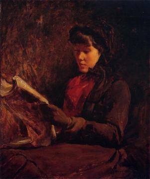 Girl Reading Artwork by Frank Duveneck