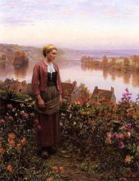 A Garden Above The Seine, Rolleboise Artwork by Daniel Ridgway Knight