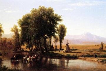 Indian Encampment on the Platte River Artwork by Thomas Worthington Whittredge