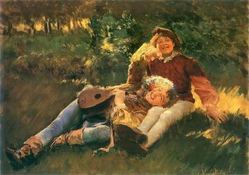 Merry Youths Artwork by Leon Jan Wyczolkowski