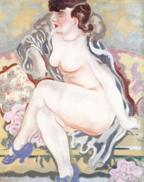 Nude with Blue Shoes Artwork by George Grosz