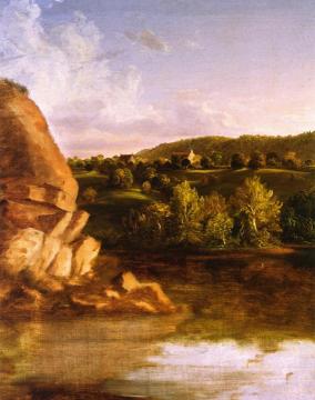On Catskill Creek (unfinished?) Artwork by Thomas Cole
