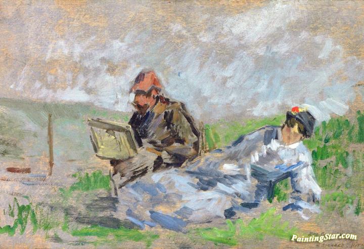 A Painter And His Model Artwork by Eva Gonzales