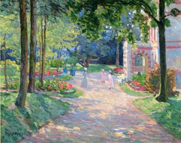 Women And Children In The Parc De Dammartin Artwork by Henri Lebasque