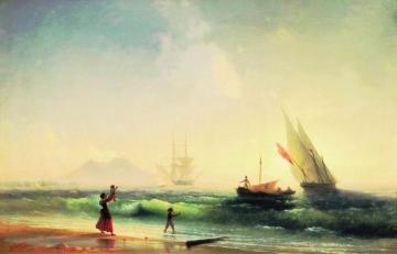Meeting of a fishermen on coast of the bay of Naples Artwork by Ivan Constantinovich Aivazovsky
