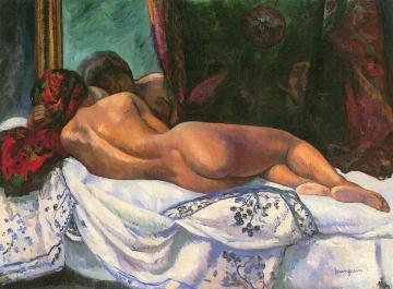 Reclining Mulatto Woman Artwork by Henri Manguin