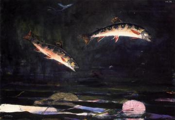 Leaping Trout Artwork by Winslow Homer