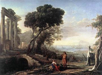 Italian Coastal Landscape Artwork by Claude Lorrain
